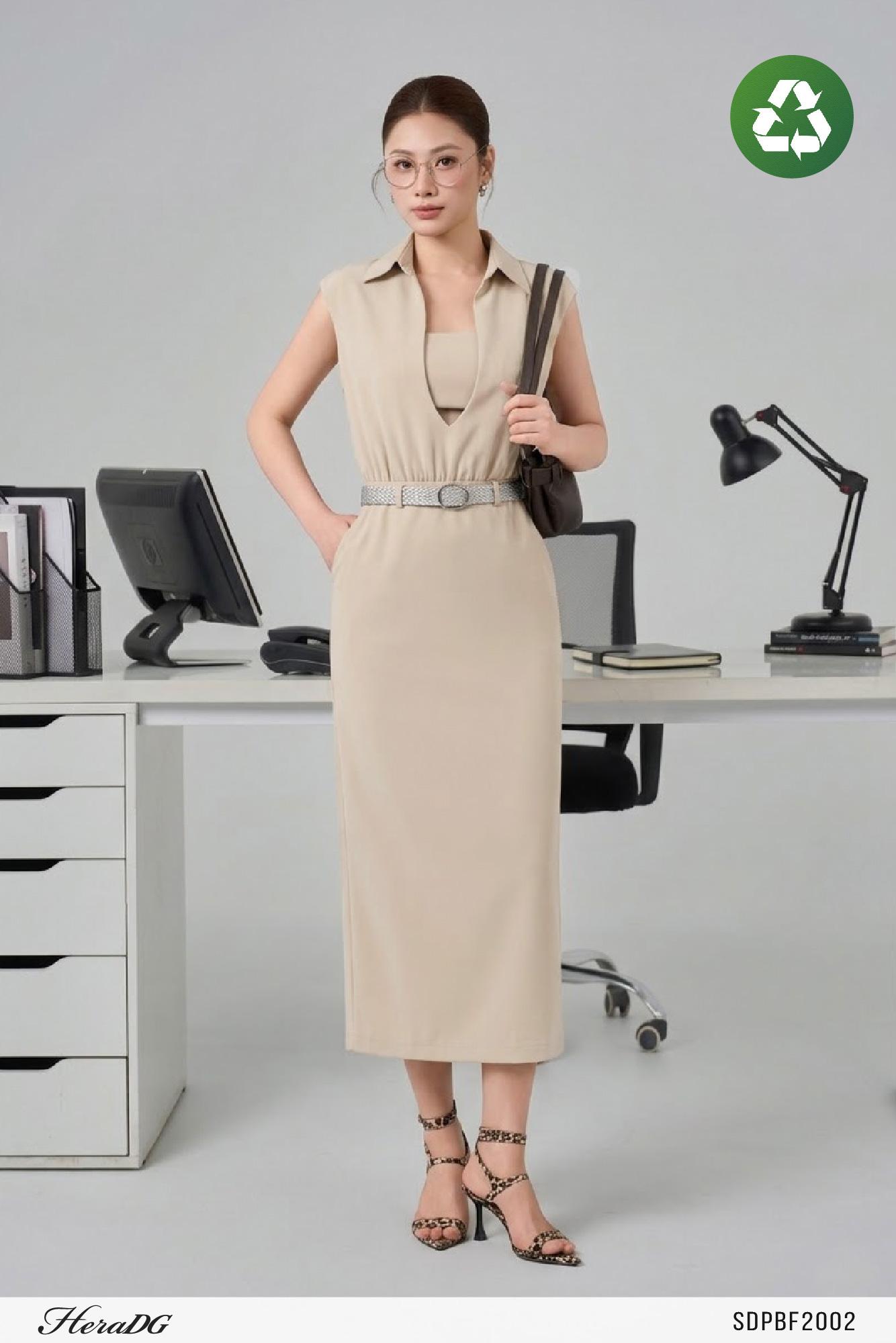 Đầm giả set vai chờm