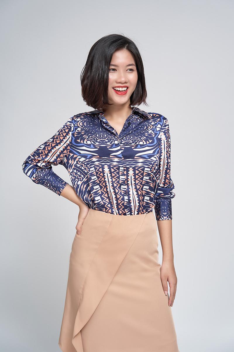 Chân váy A vạt lệch