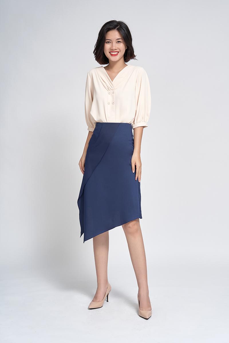 Chân váy A vạt lệch