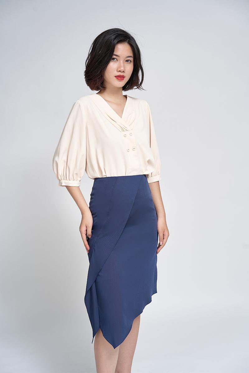 Chân váy A vạt lệch