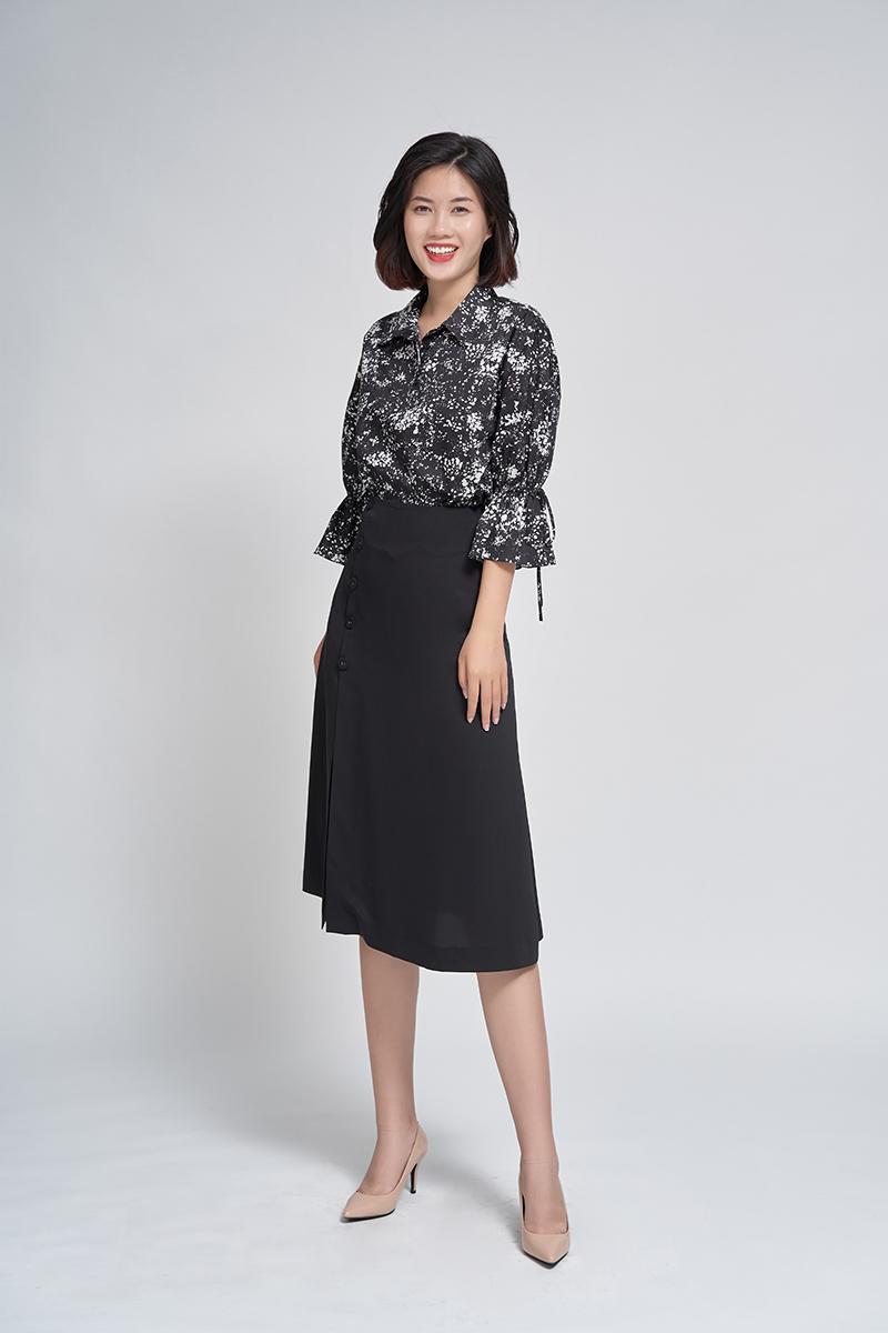 Chân váy A xẻ trước