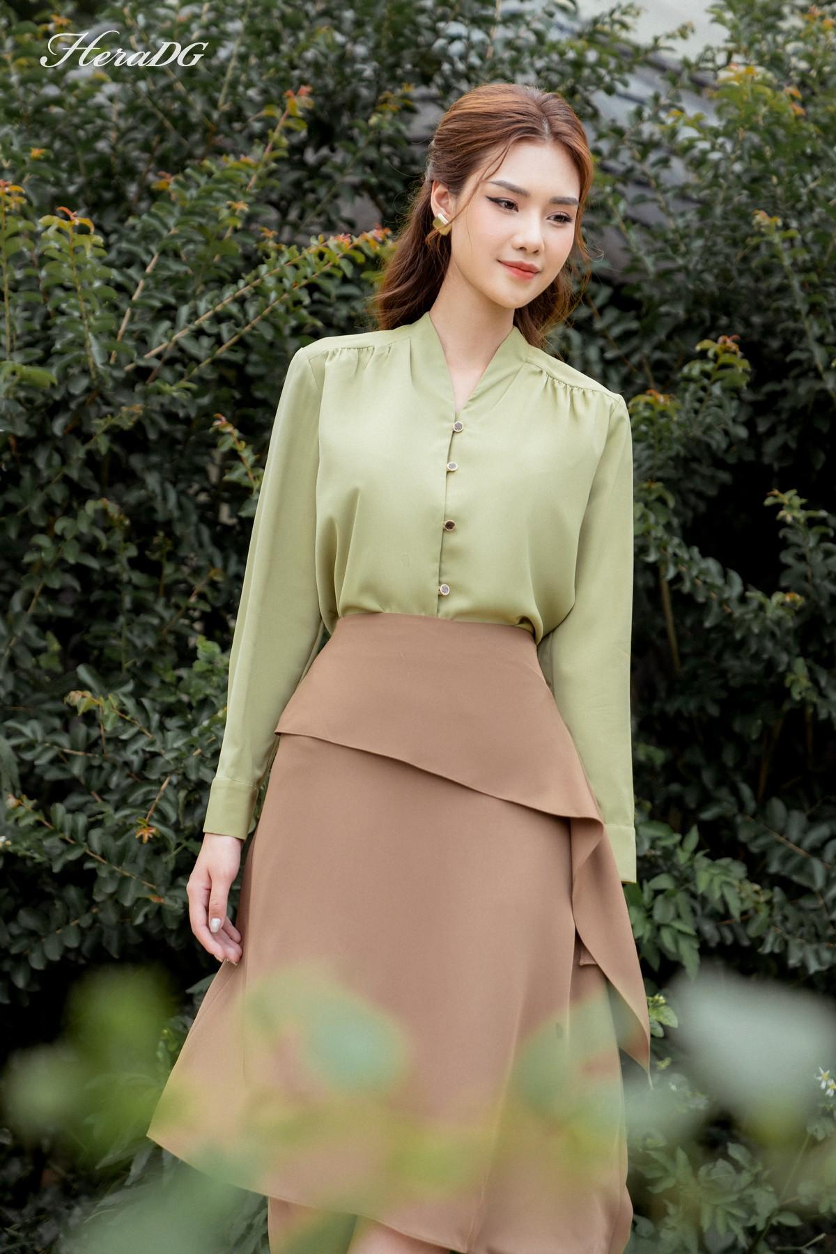 Chân váy A lệch 1 bên