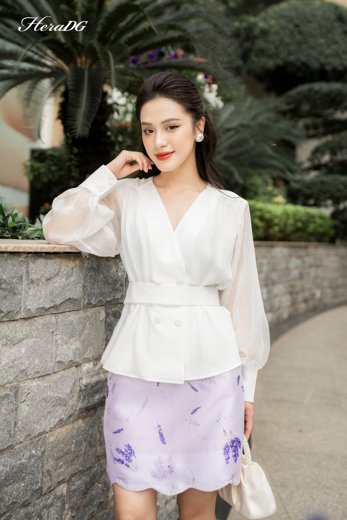 Chân váy A gấu lượn cong