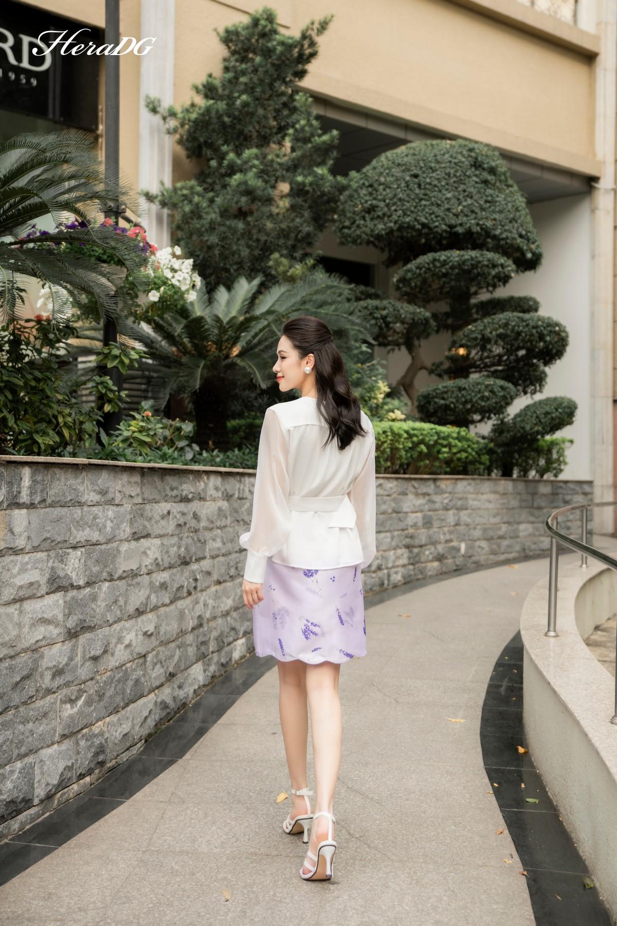 Chân váy A gấu lượn cong