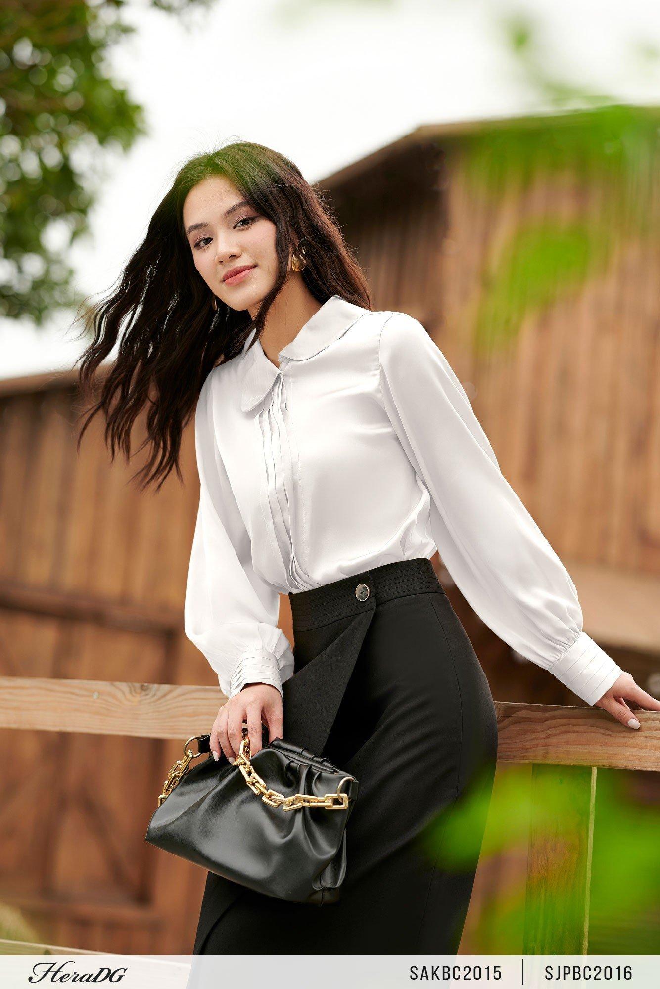 Chân váy midi vạt lệch bong