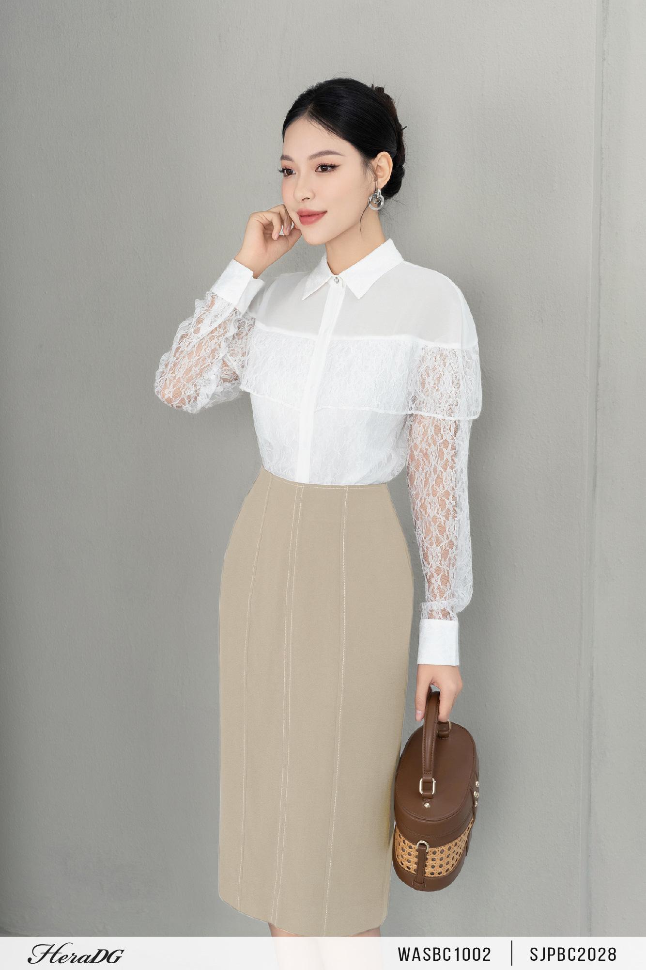 Chân váy ôm chần chỉ xẻ sau