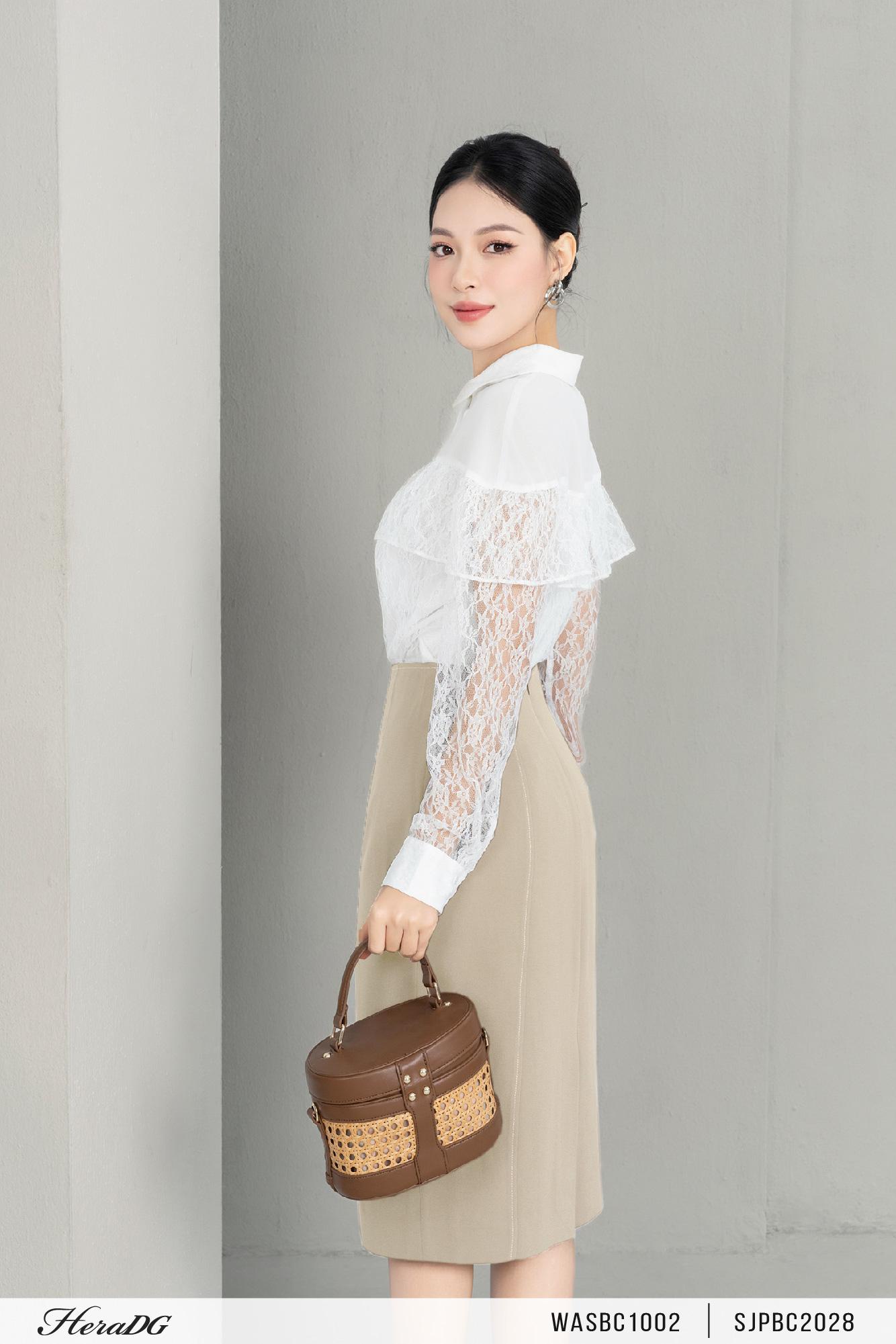 Chân váy ôm chần chỉ xẻ sau