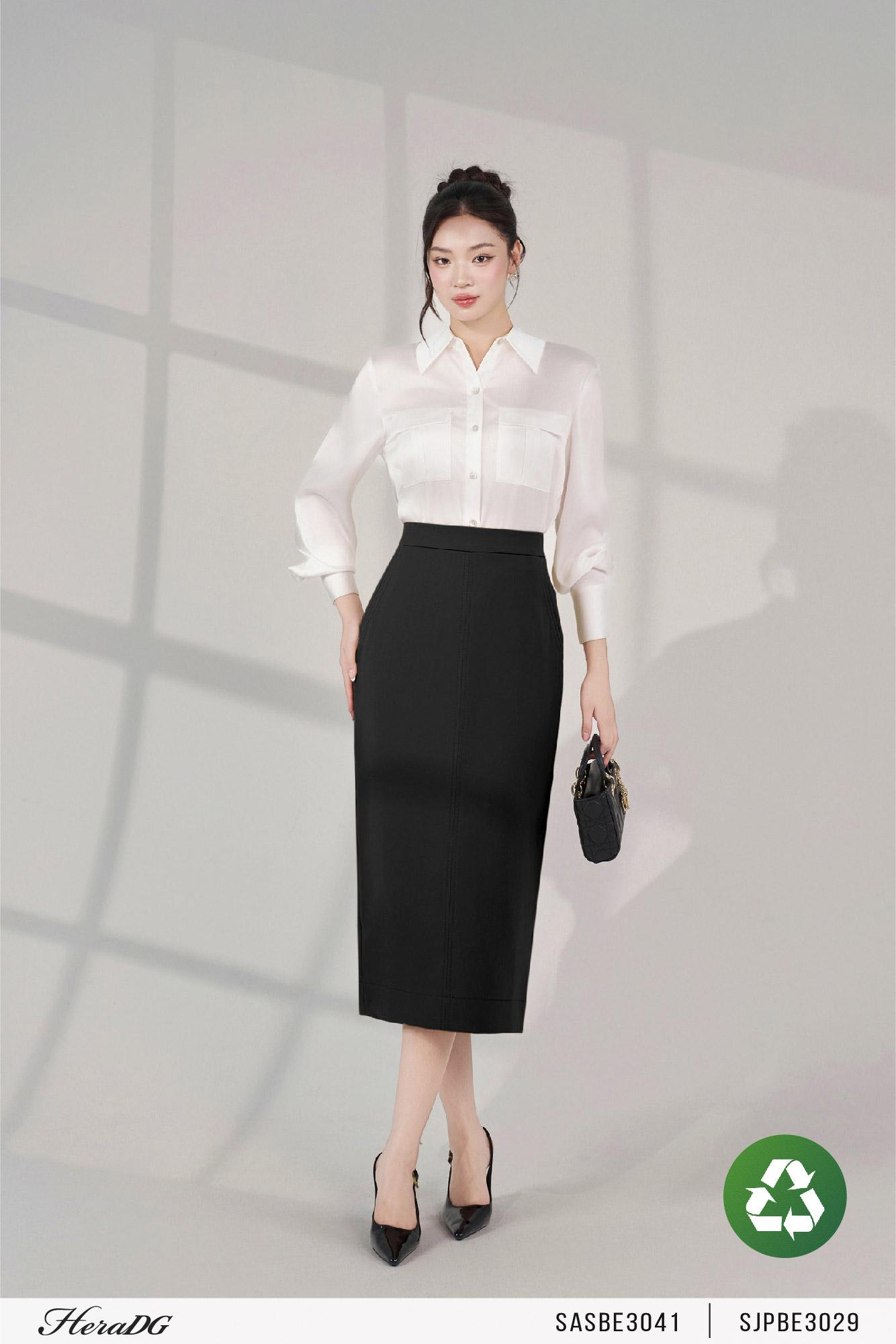 Chân váy A diễu chỉ