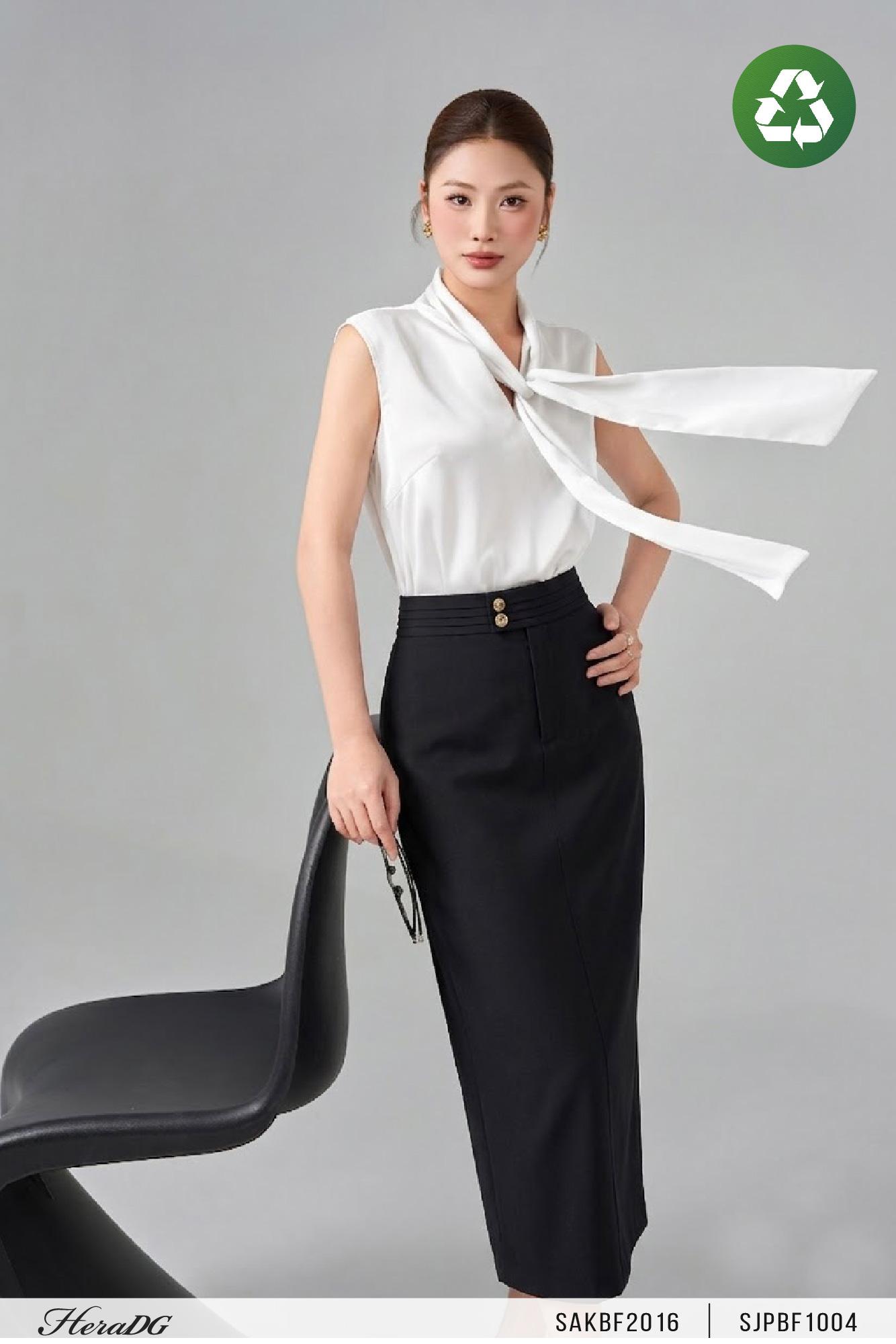 Chân váy suông cạp bấu ly