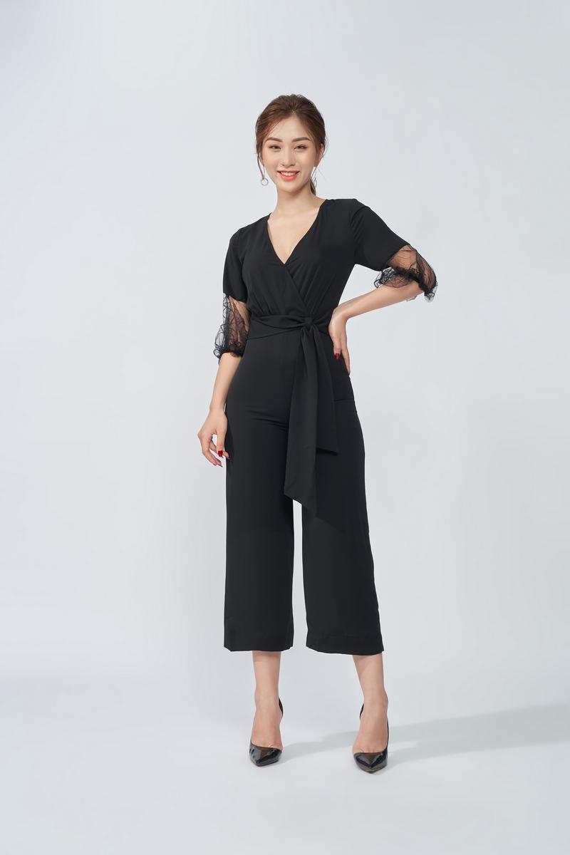 jumpsuit tay phối ren