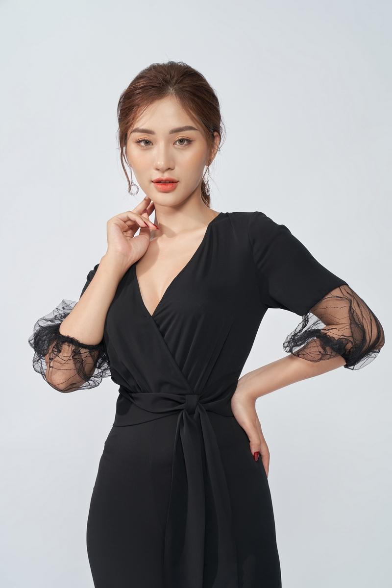 jumpsuit tay phối ren