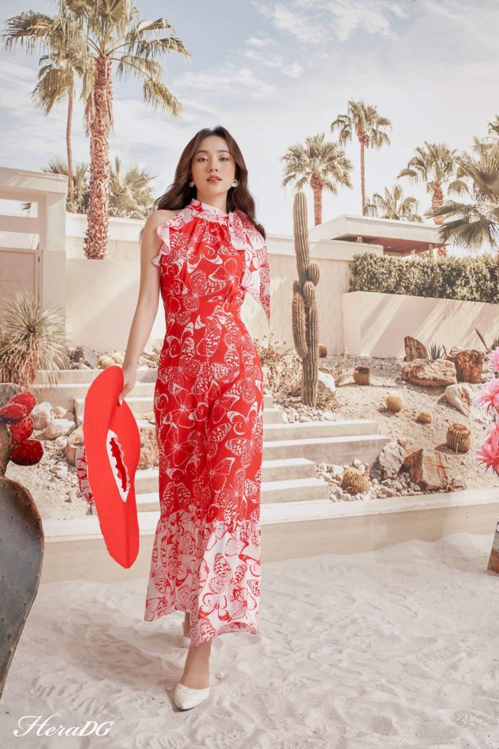 Jumpsuit buộc nơ cổ