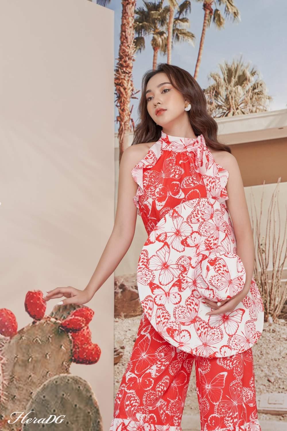 Jumpsuit buộc nơ cổ