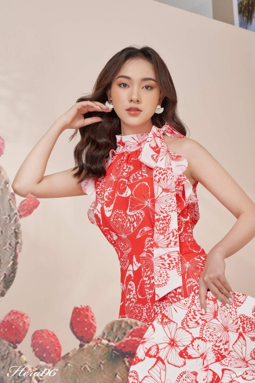 Jumpsuit buộc nơ cổ
