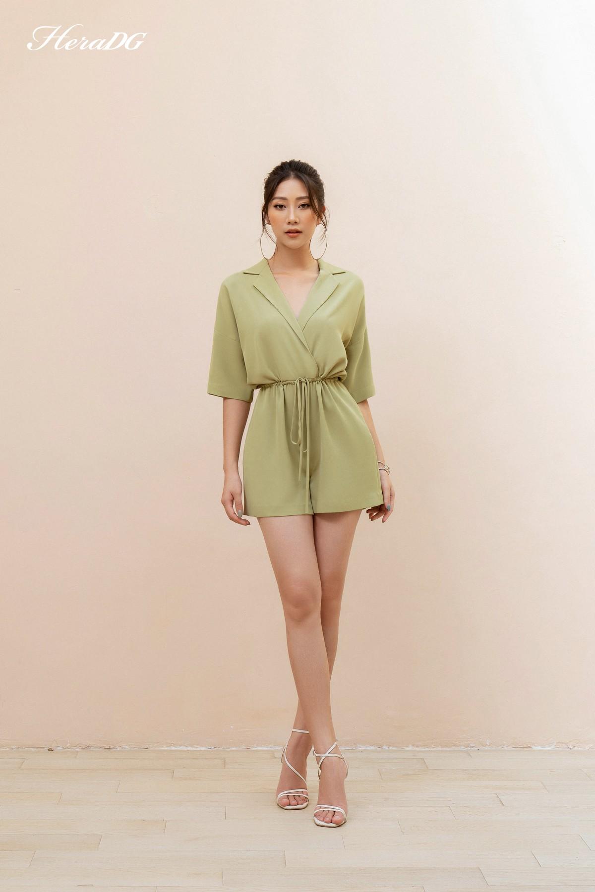 Jumpsuit ngắn rút eo