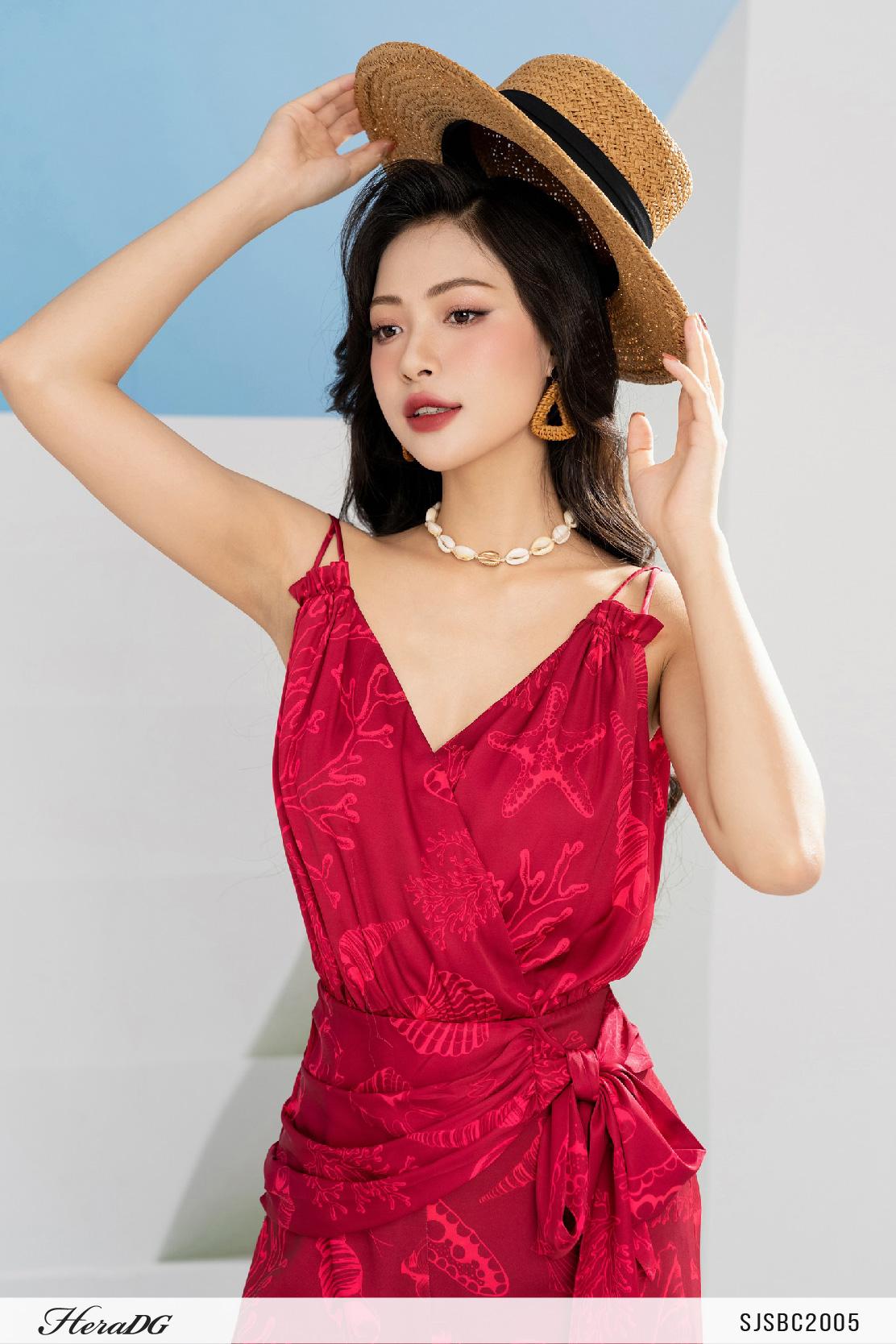 Jumsuit xếp nhún eo
