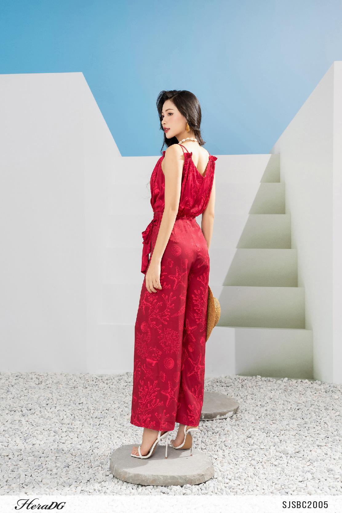 Jumsuit xếp nhún eo
