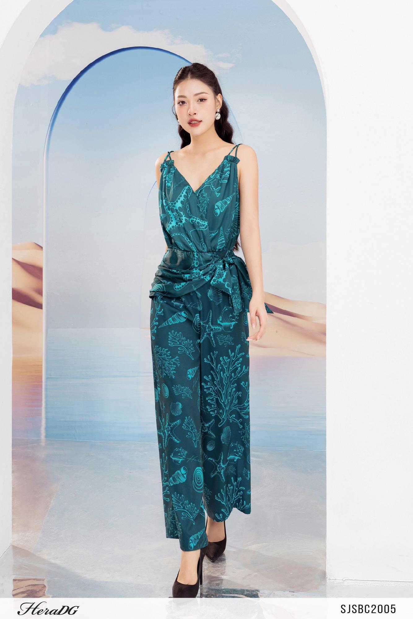 Jumsuit xếp nhún eo