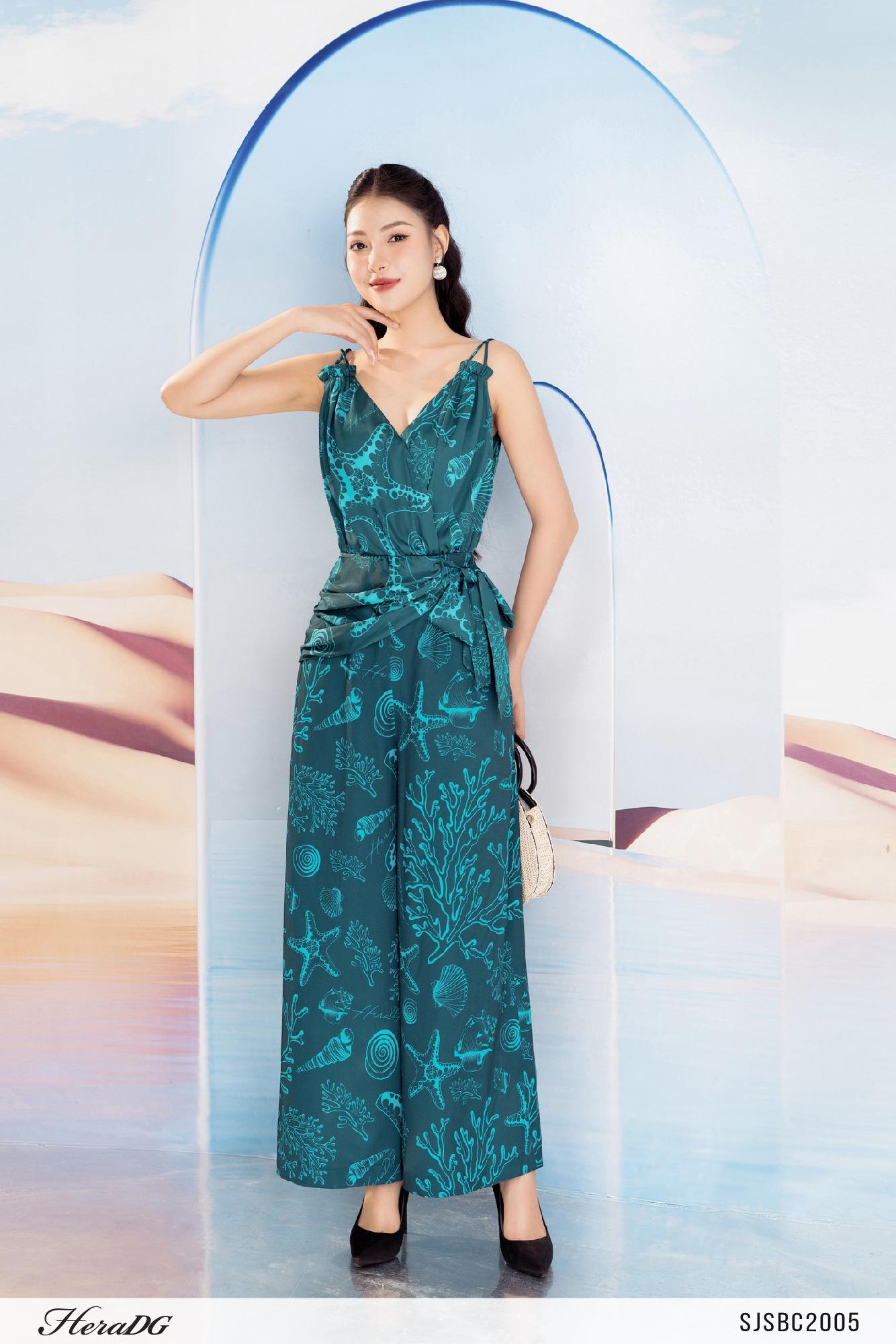 Jumsuit xếp nhún eo