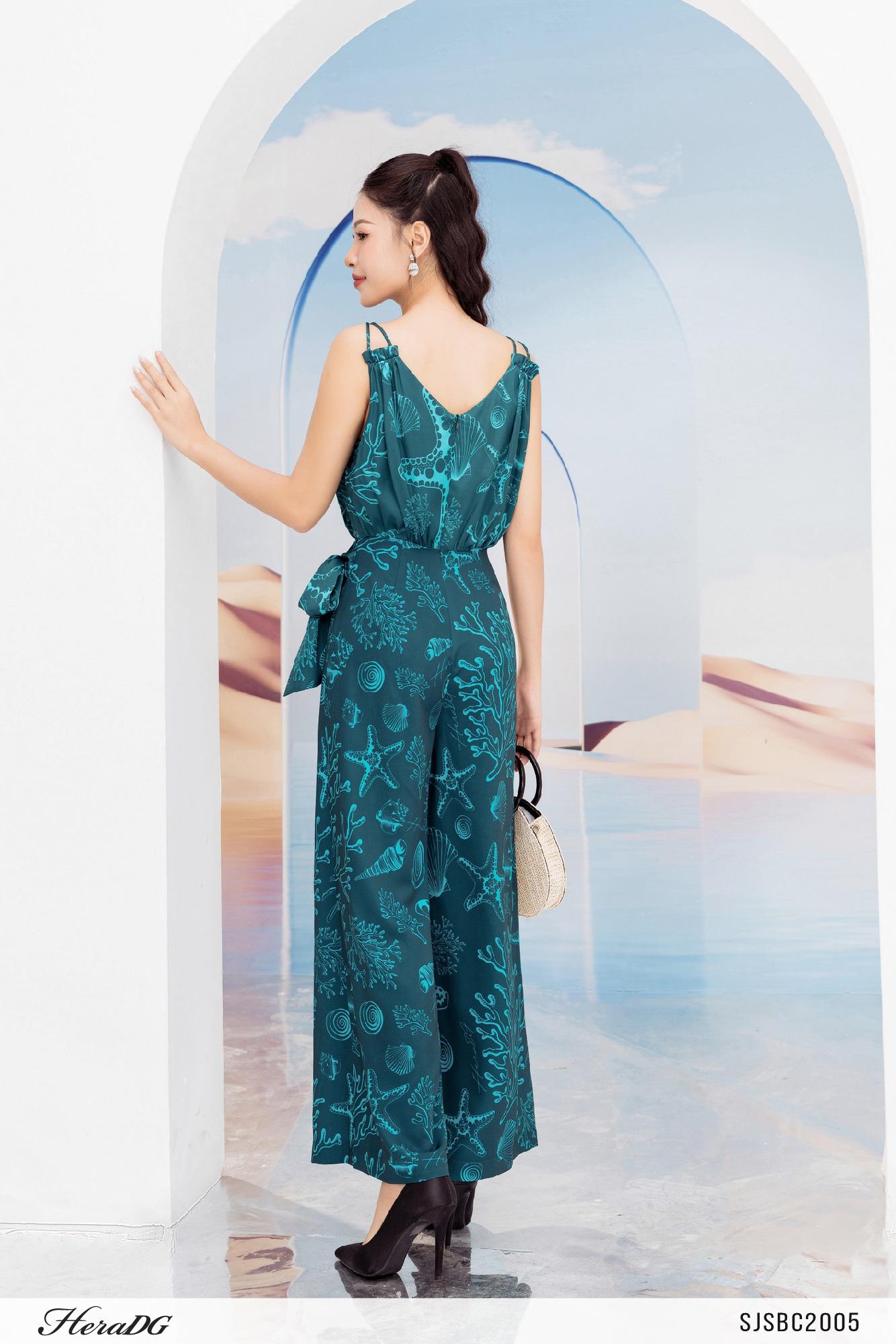 Jumsuit xếp nhún eo