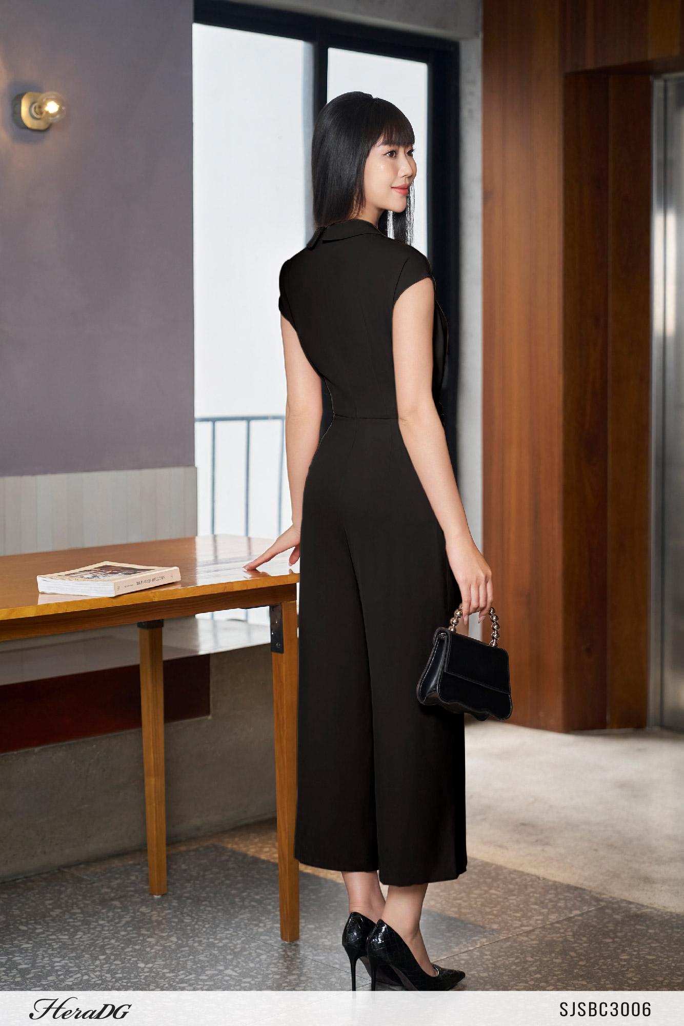 Jumsuit dáng dài cổ sen