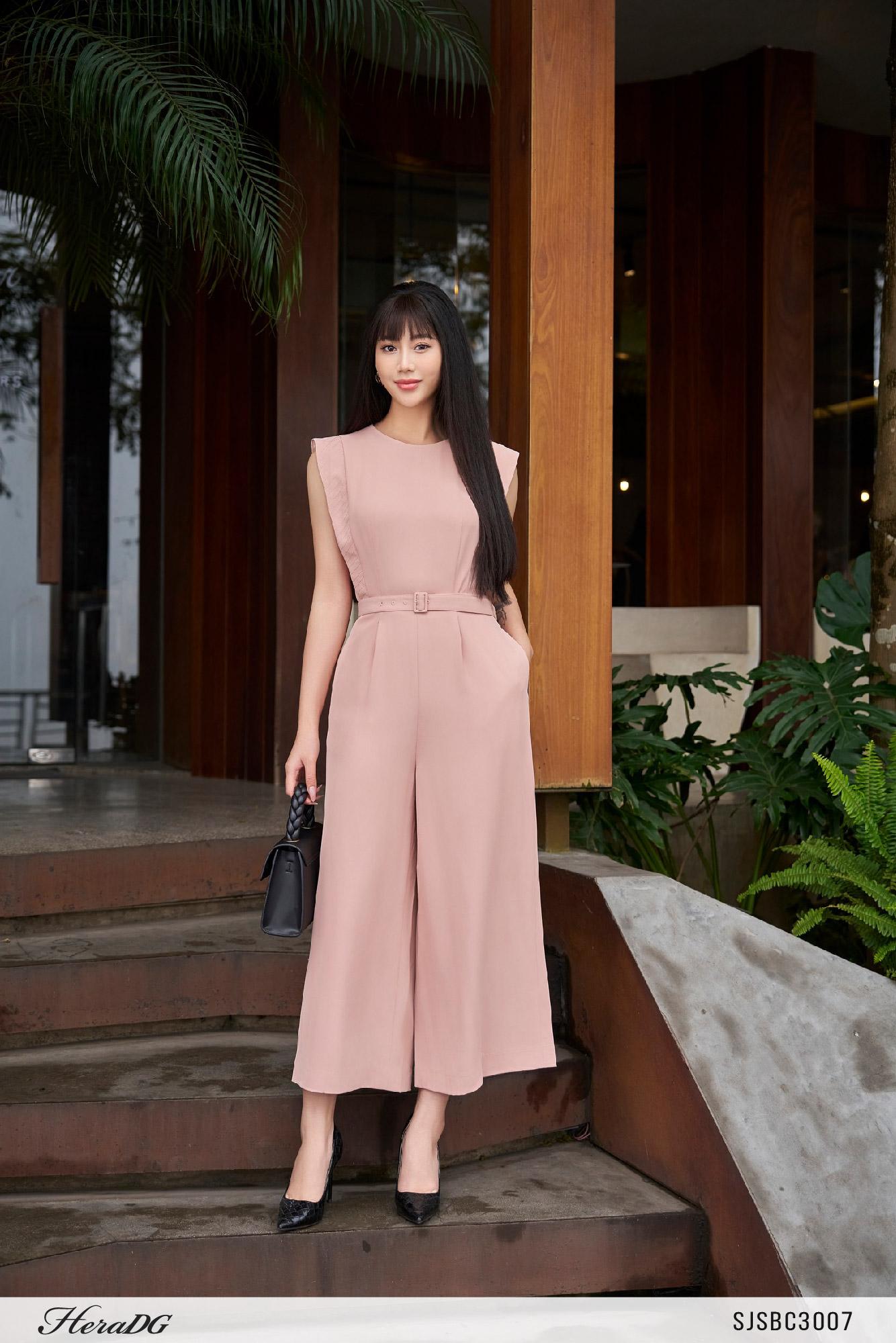 Jumsuit dáng dài kèm đai rời