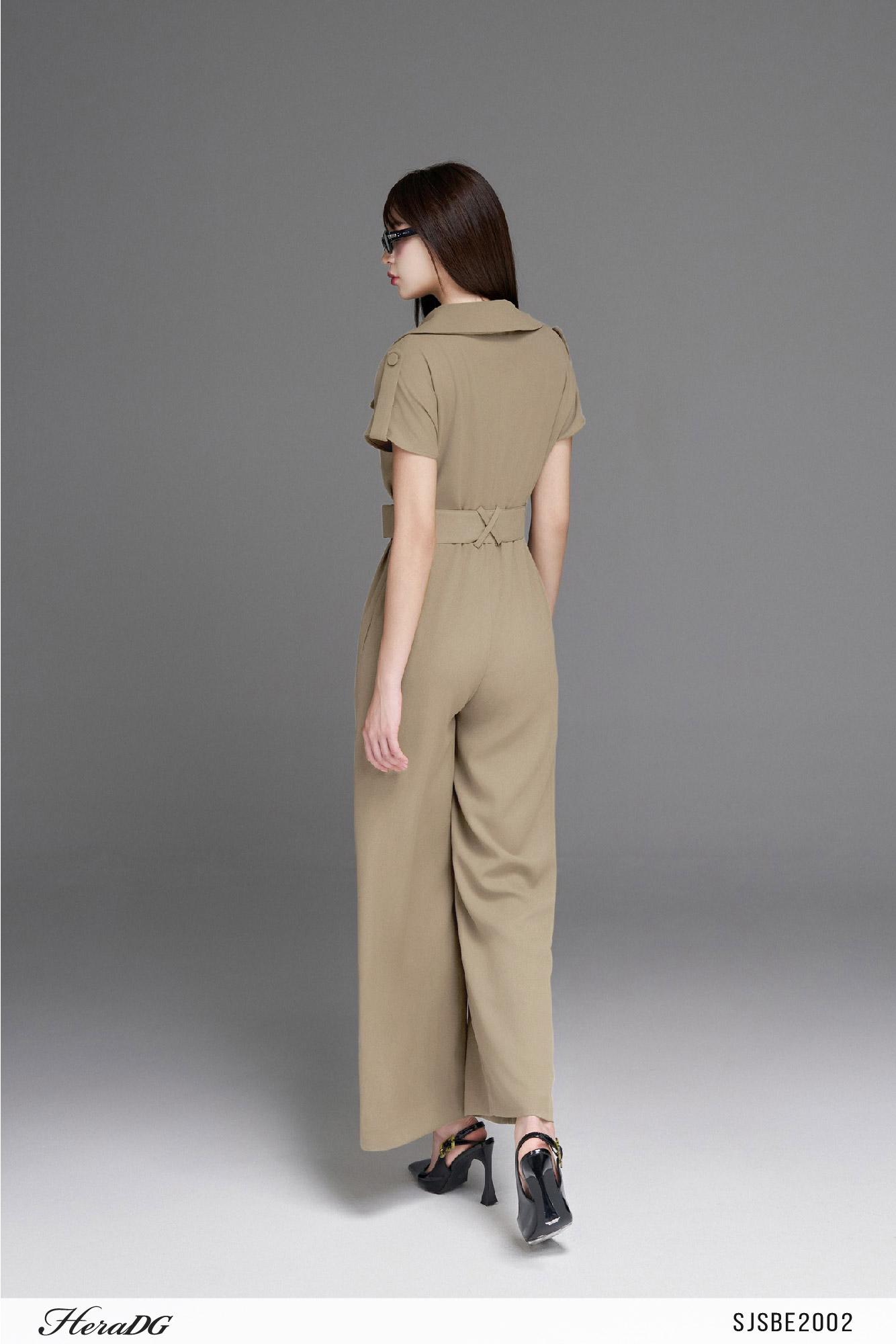 Jumpsuit cổ 2 ve có đai rời