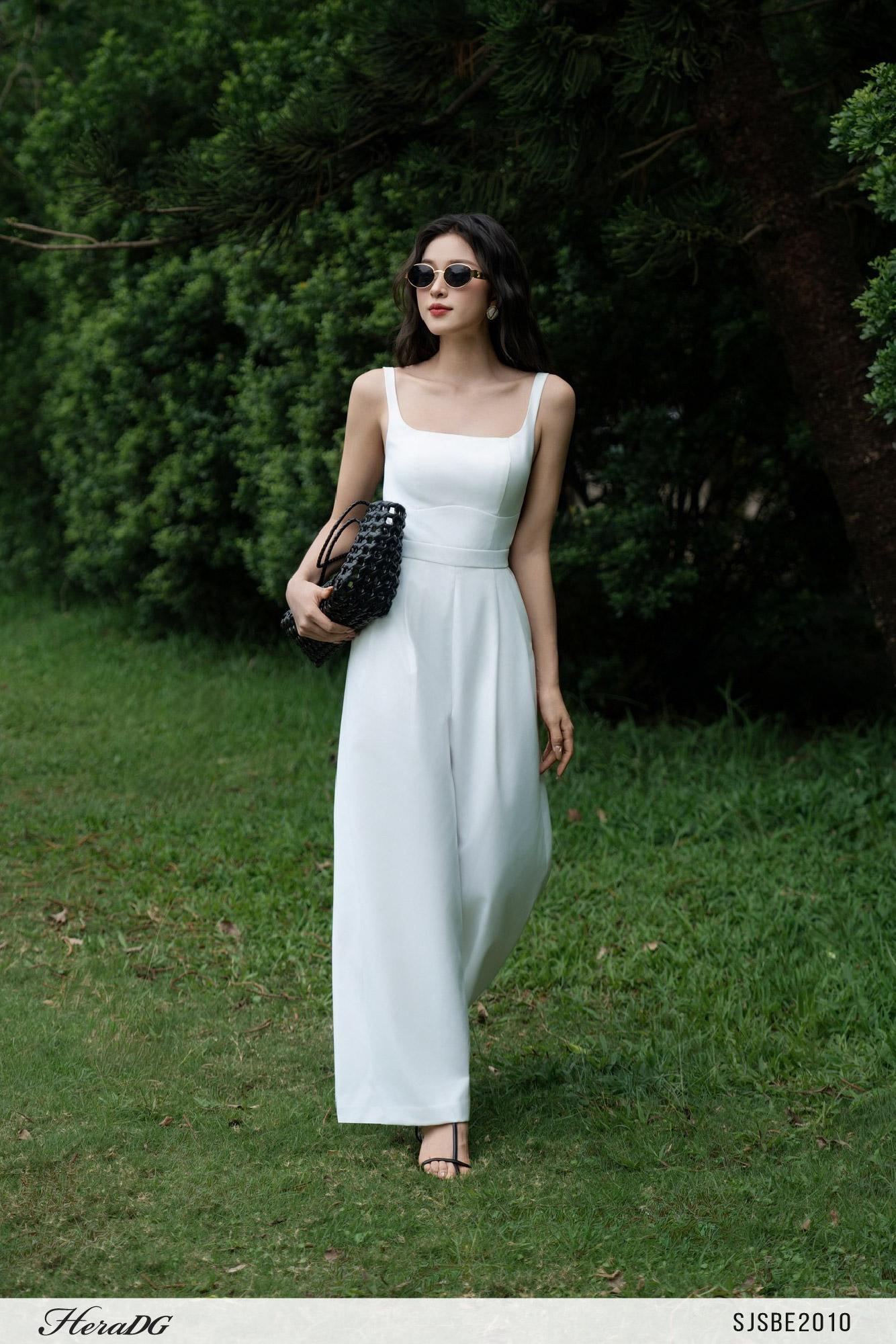 Jumpsuit ống suông thắt nơ sau