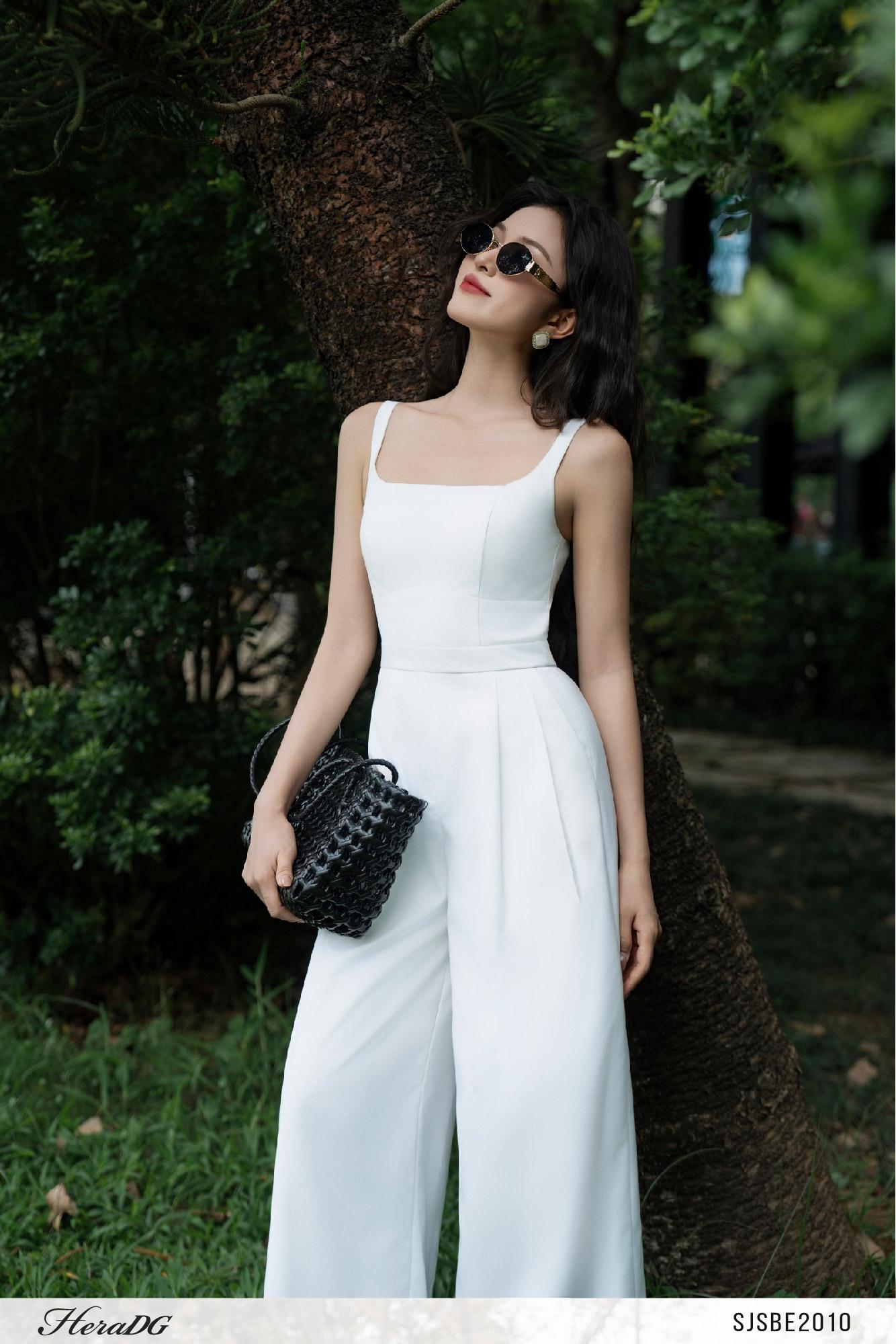 Jumpsuit ống suông thắt nơ sau