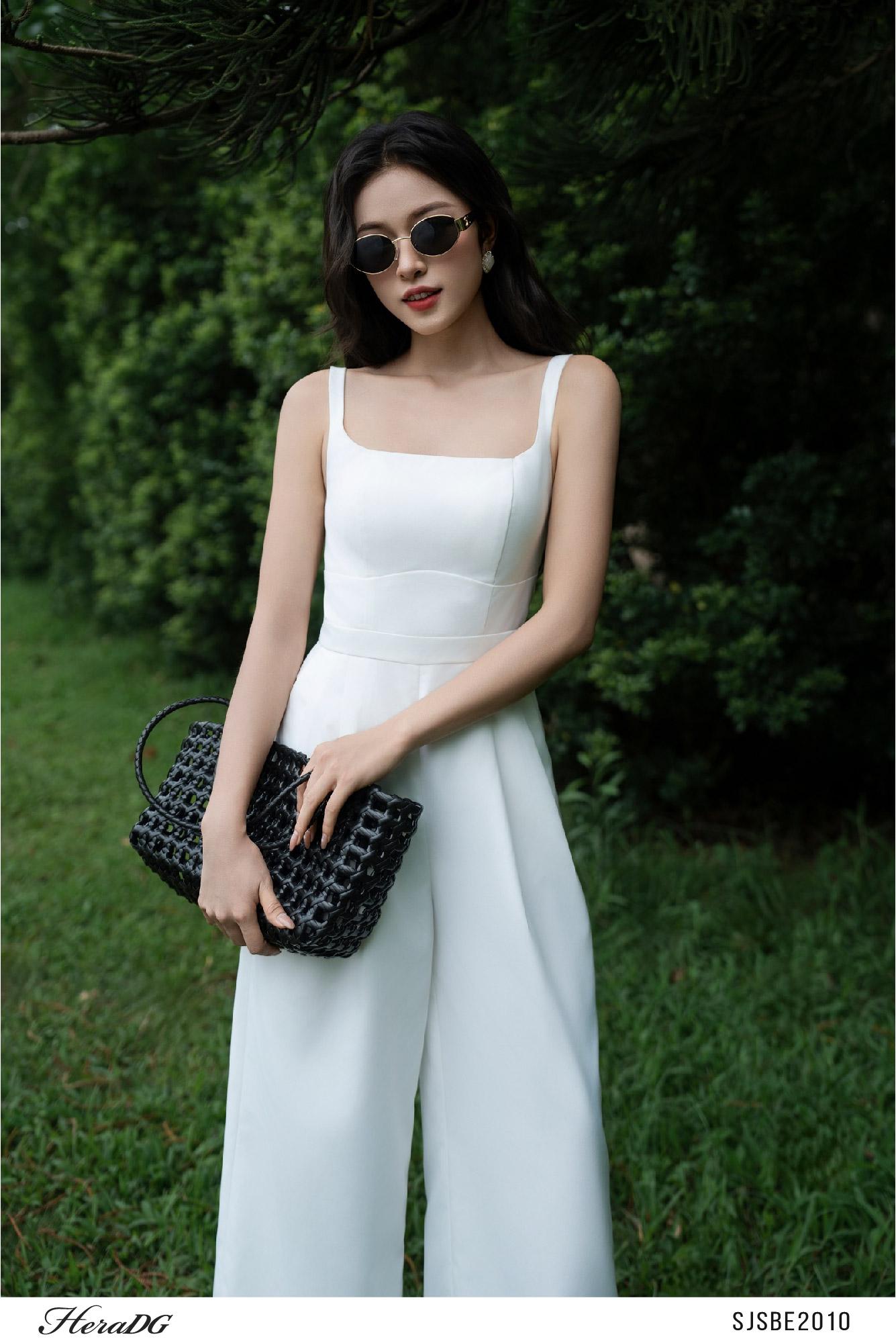 Jumpsuit ống suông thắt nơ sau