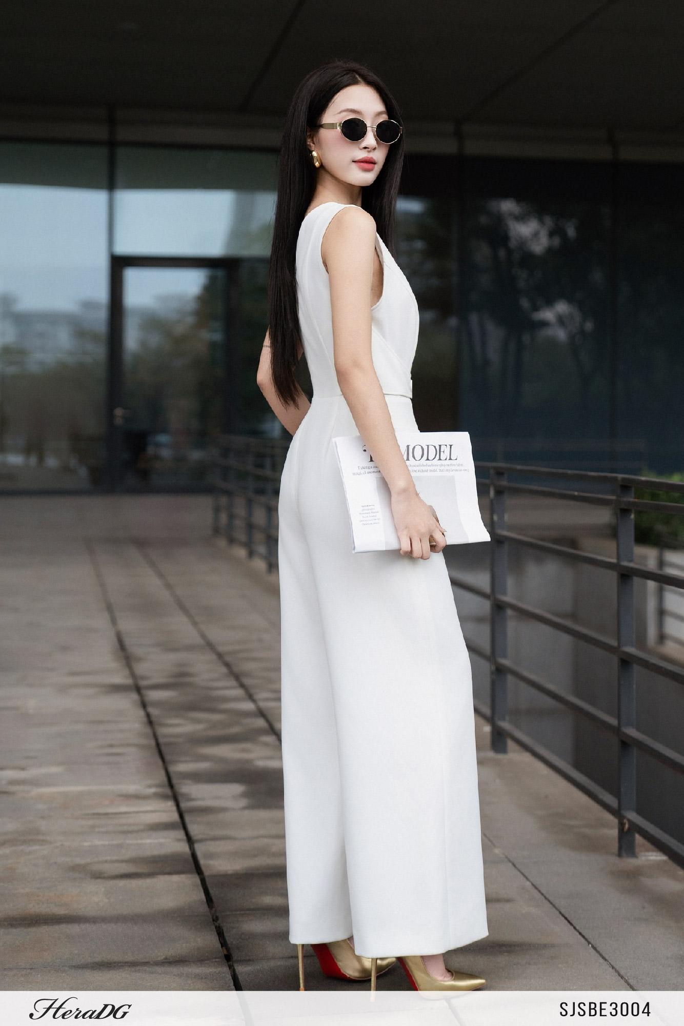 Jumpsuit dài đai chéo