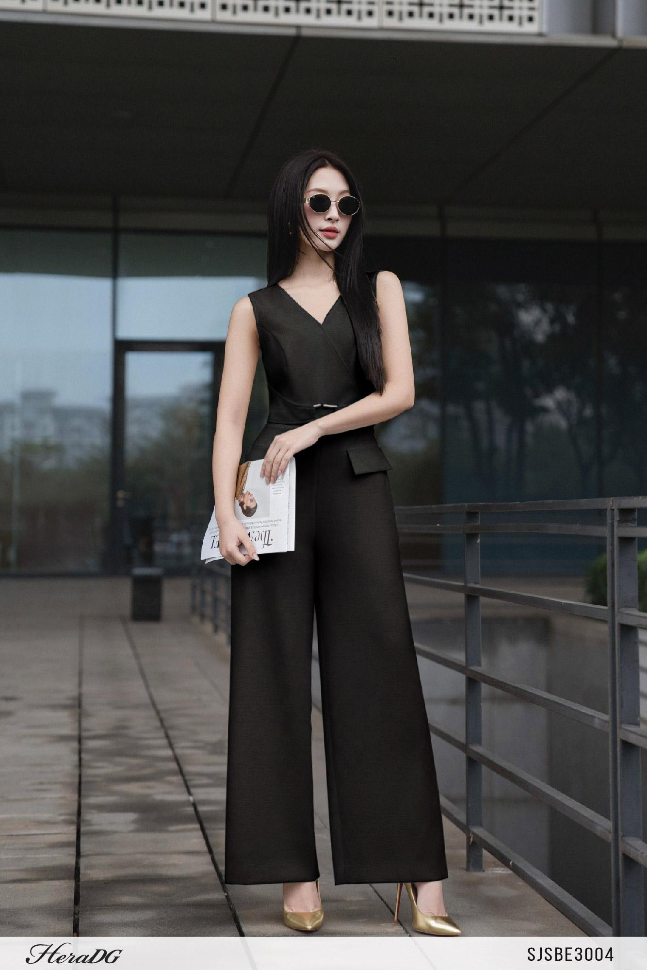 Jumpsuit dài đai chéo