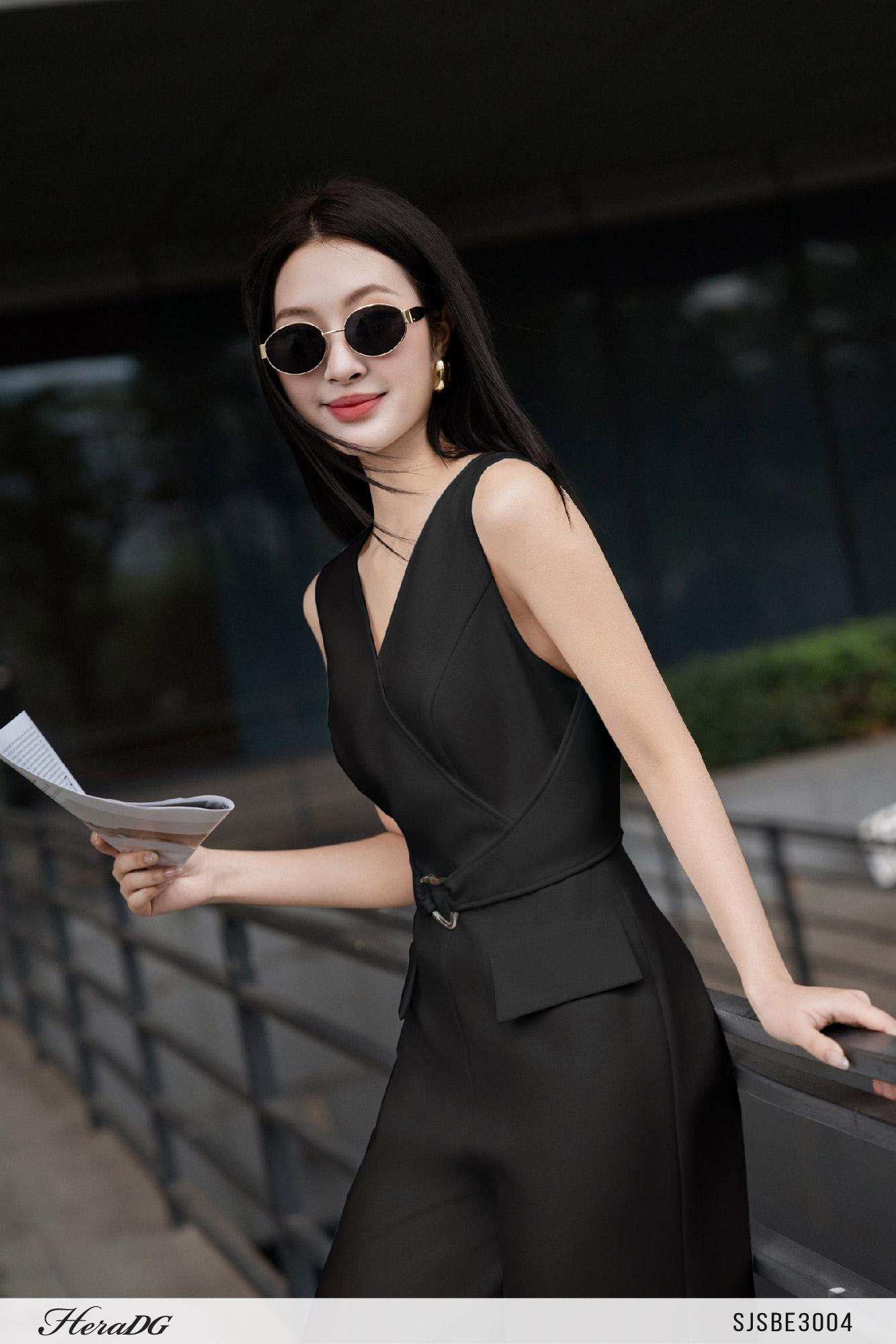Jumpsuit dài đai chéo