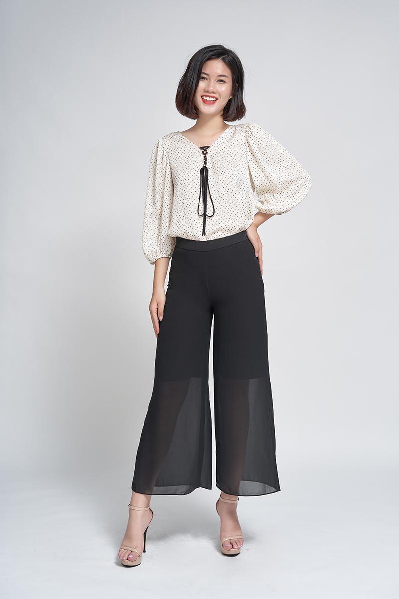 Quần suông xẻ ống