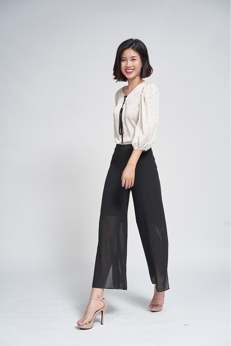 Quần suông xẻ ống
