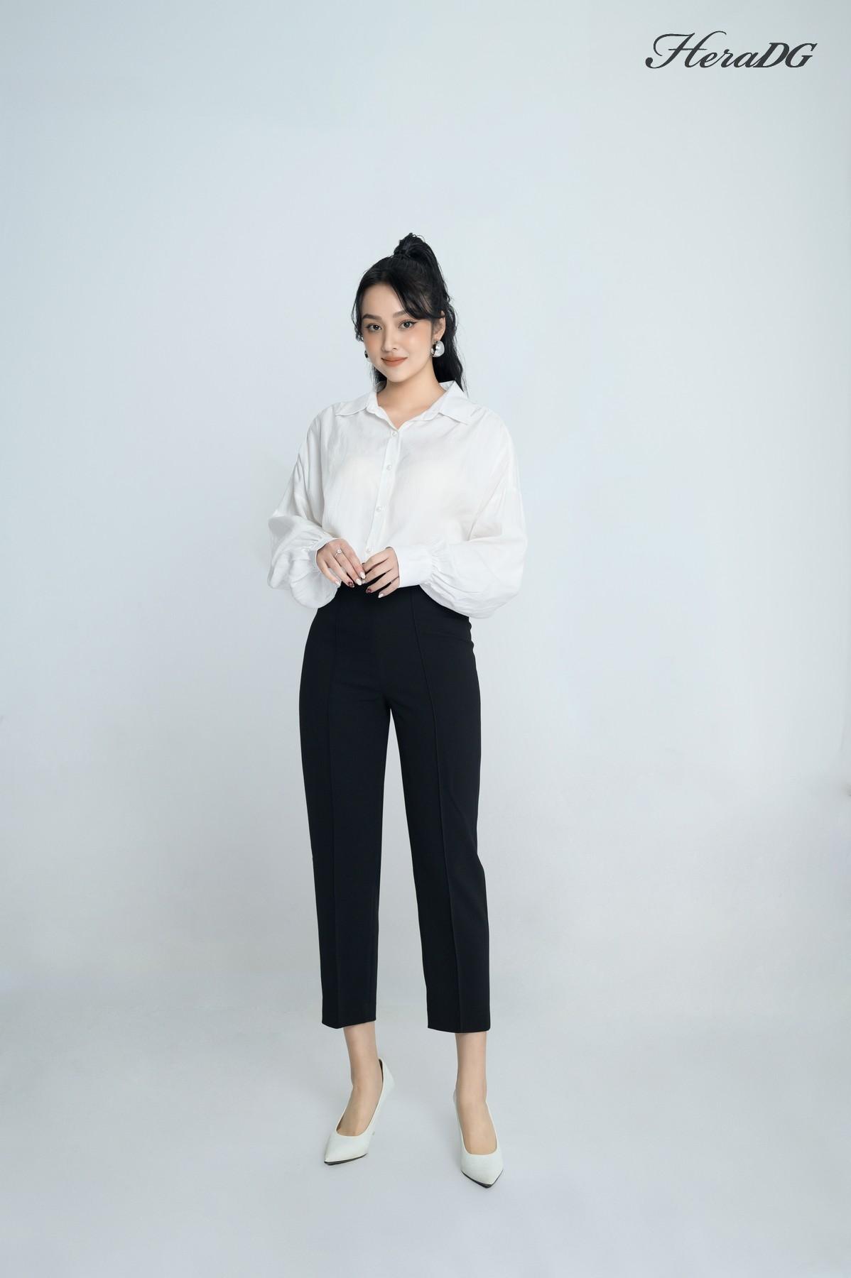 Quần dài ống côn cạp chéo