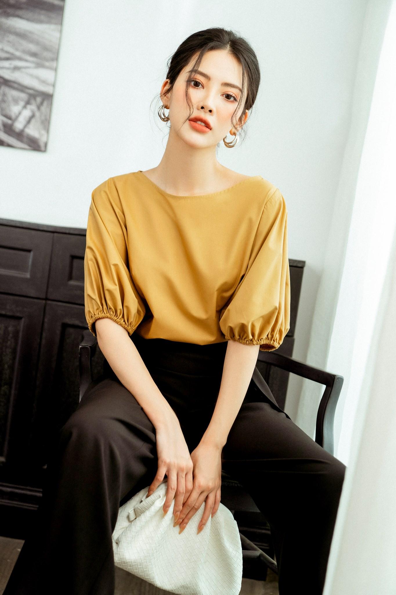 Quần ống suông thắt đai