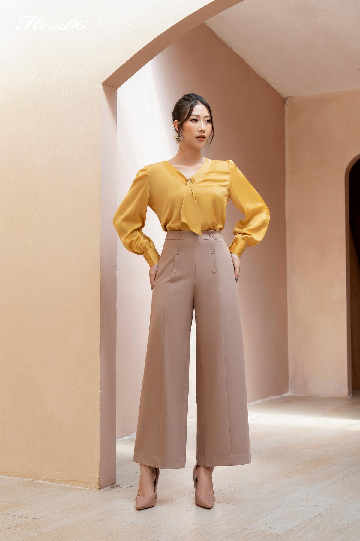 Quần suông hai hàng cúc