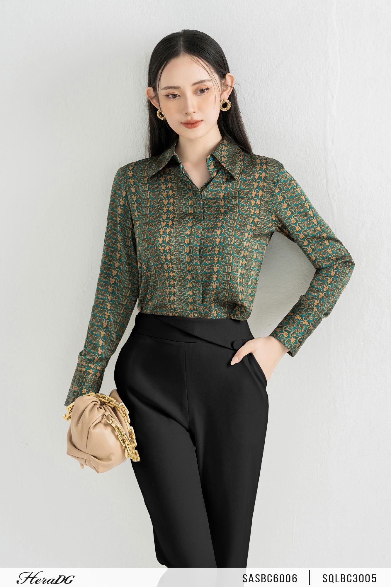 Quần côn cạp bong lệch