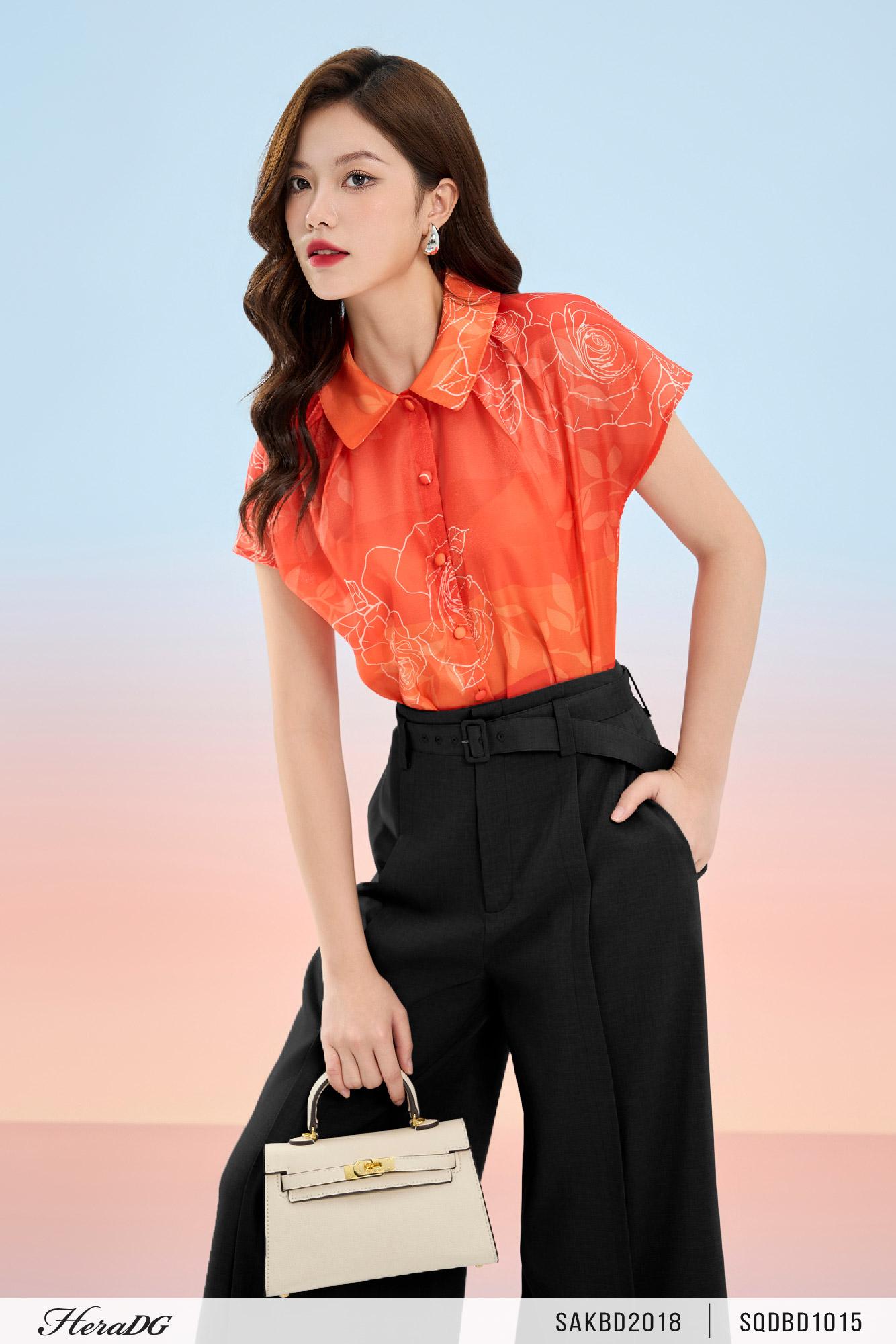Quần suông xẻ tà gấu