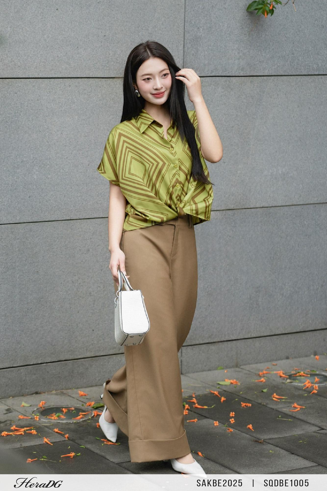Quần suông đai liền