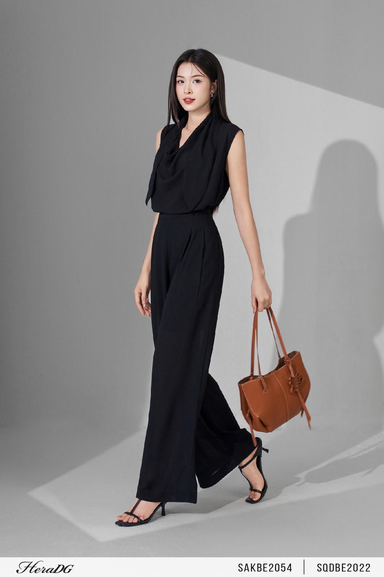 Quần suông xếp ly lật