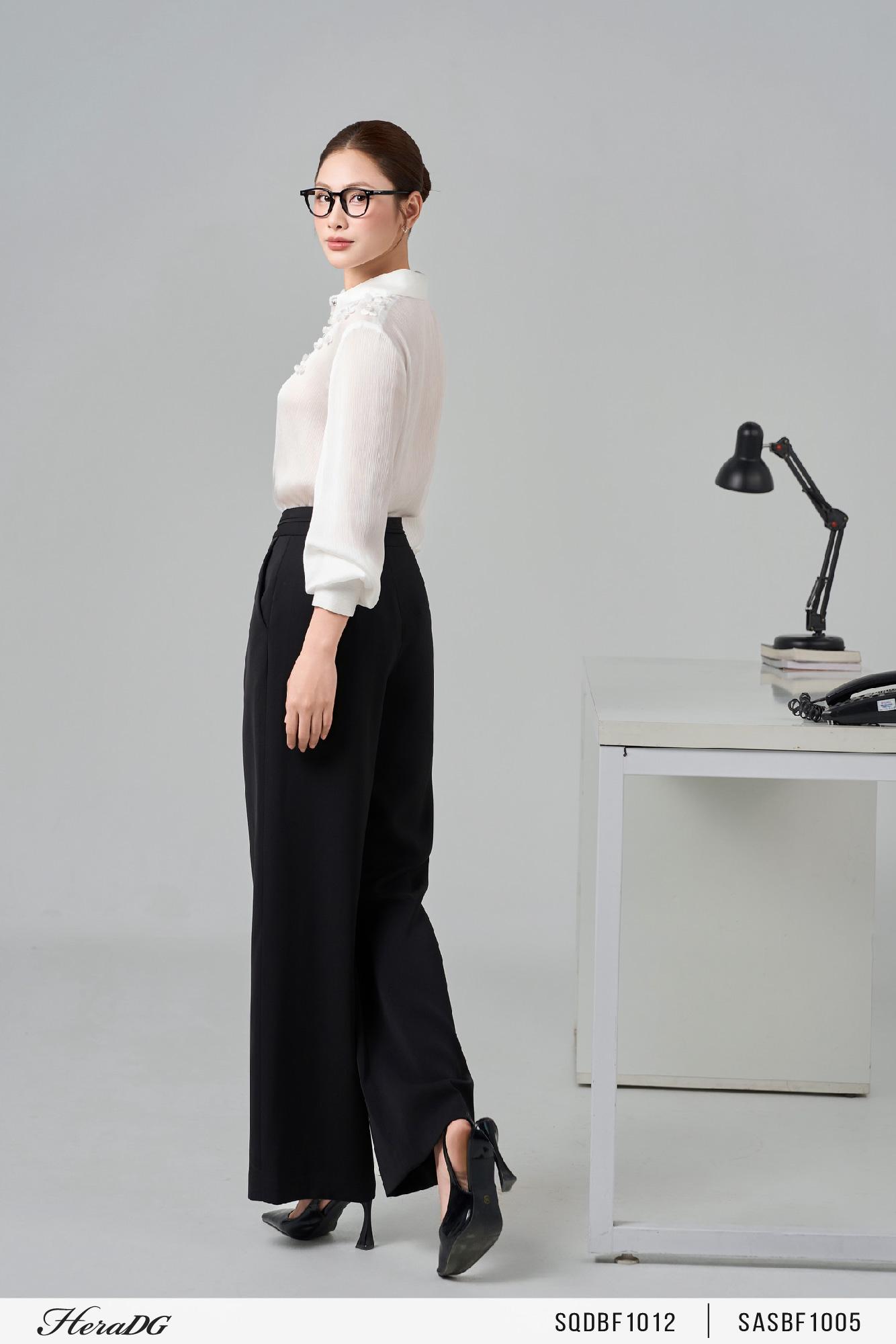Quần suông cạp xếp ly