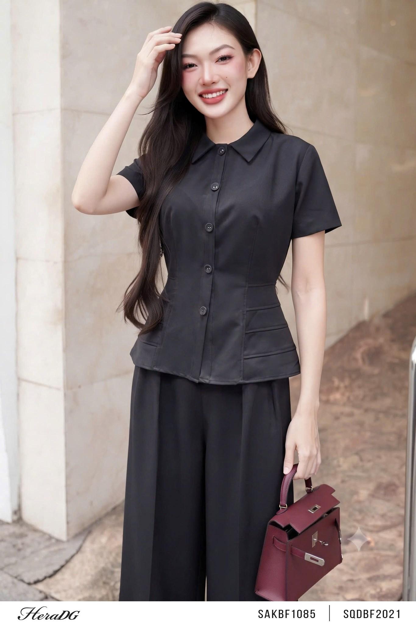 Quần suông cạp liền