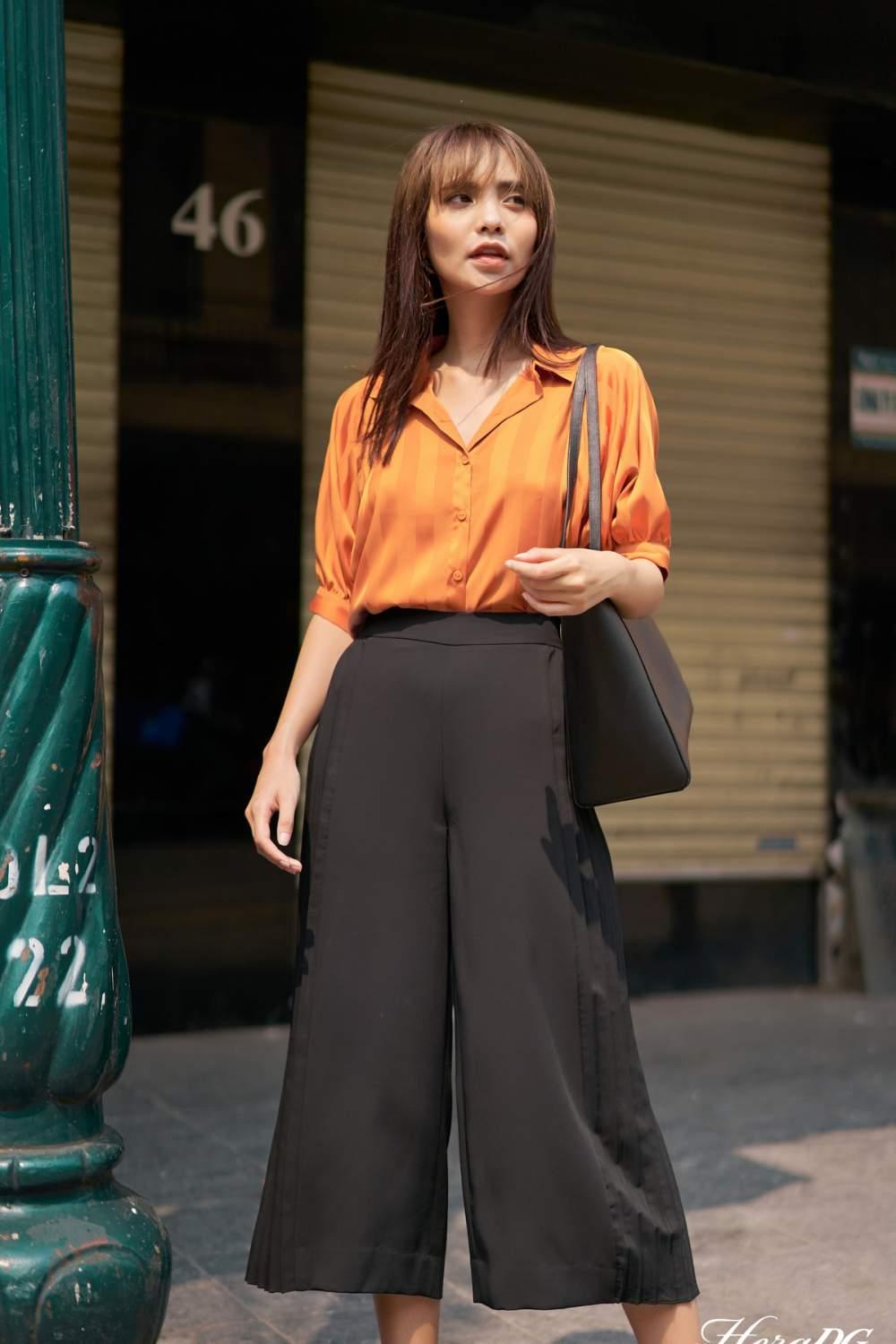 Quần lửng xếp ly bên
