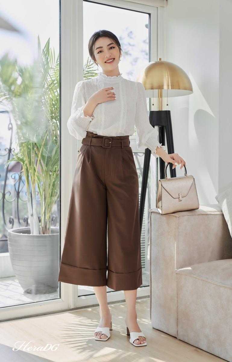 Quần lửng ống suông lơ vê gấu