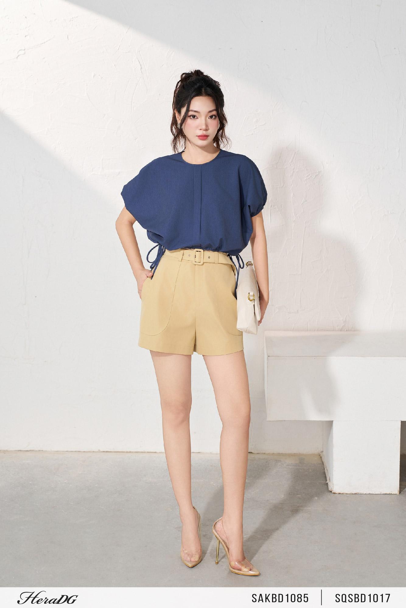 Quần short khaki đai rời