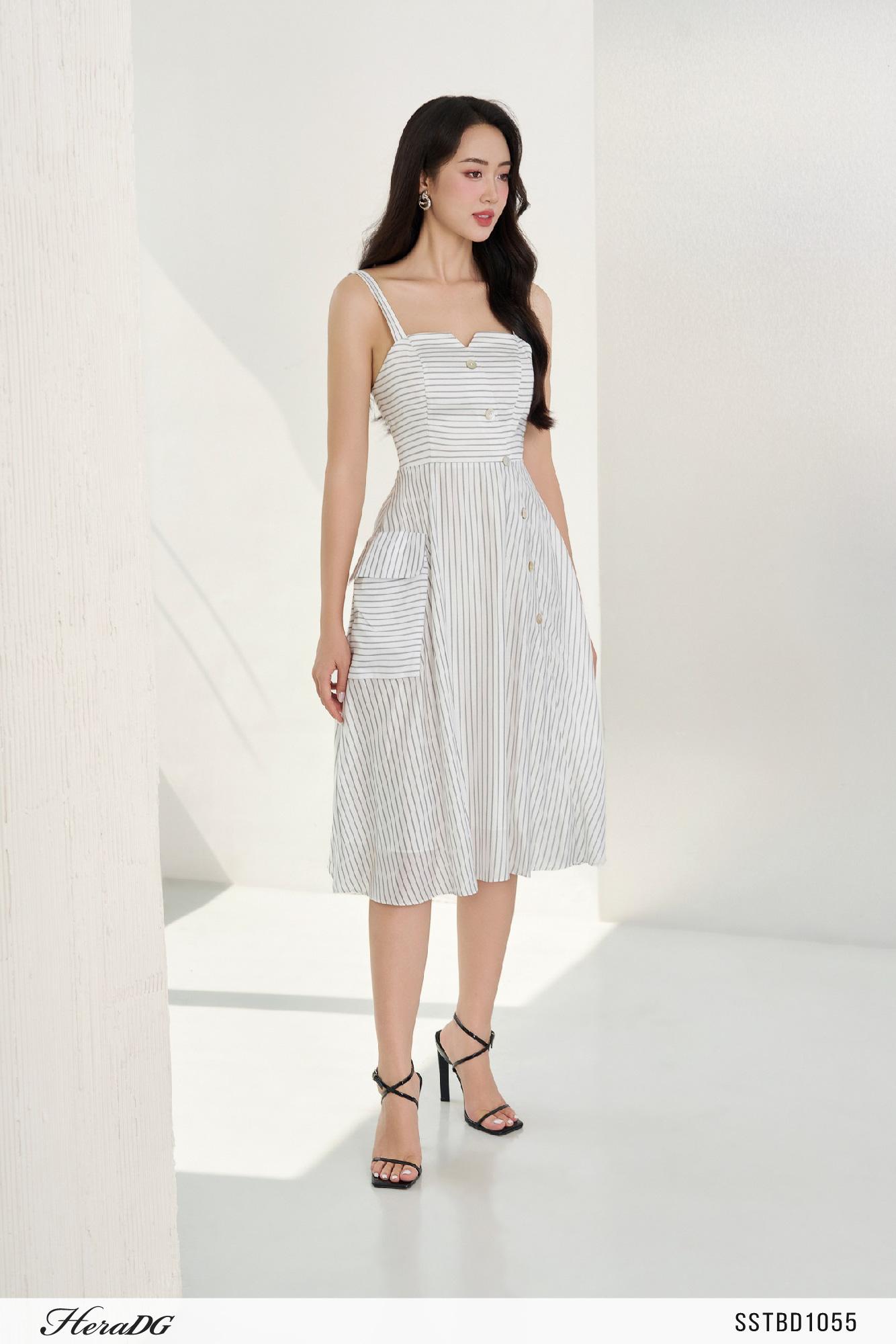 Set đầm 2 dây dáng xoè