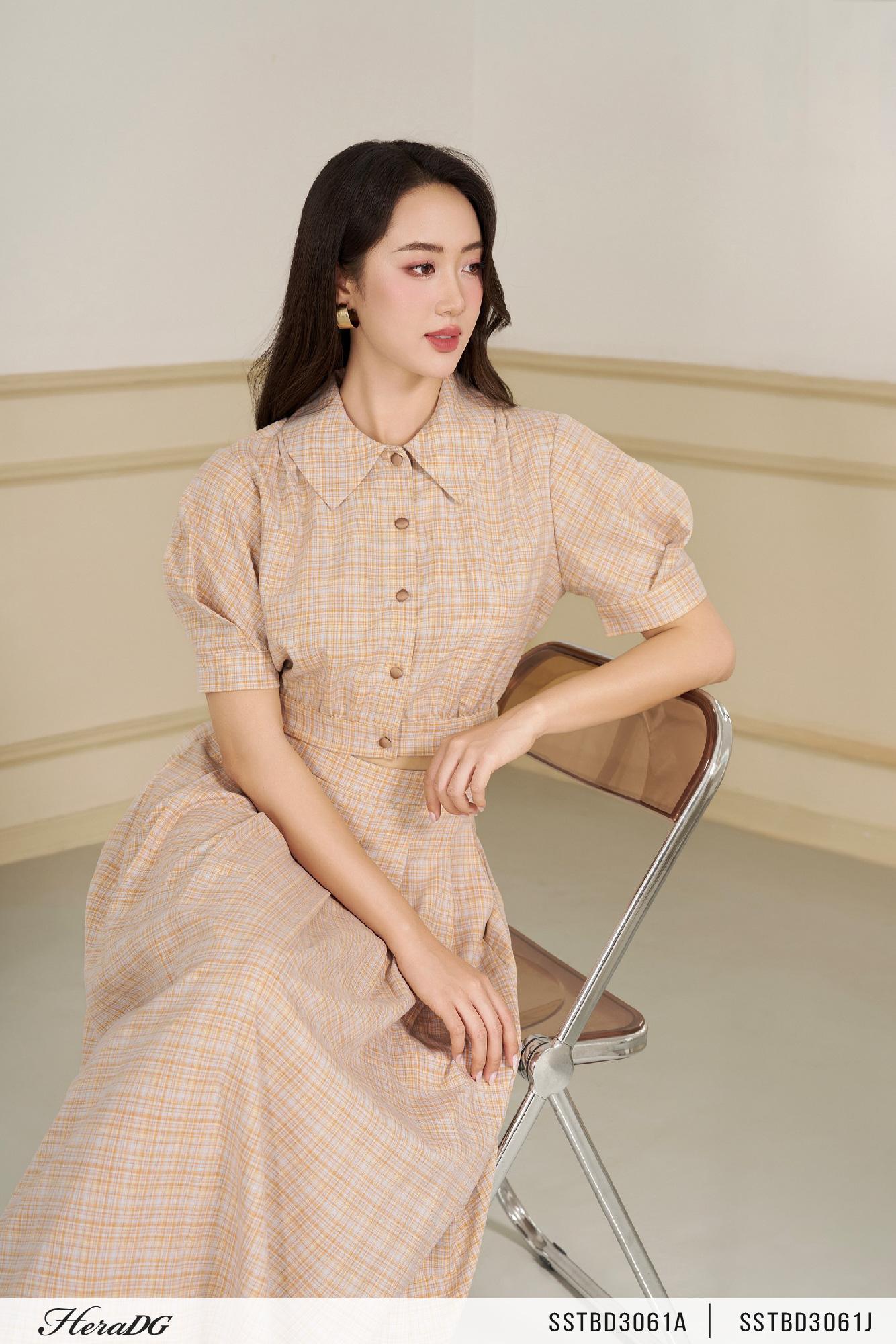 Áo kiểu crotop xếp ly