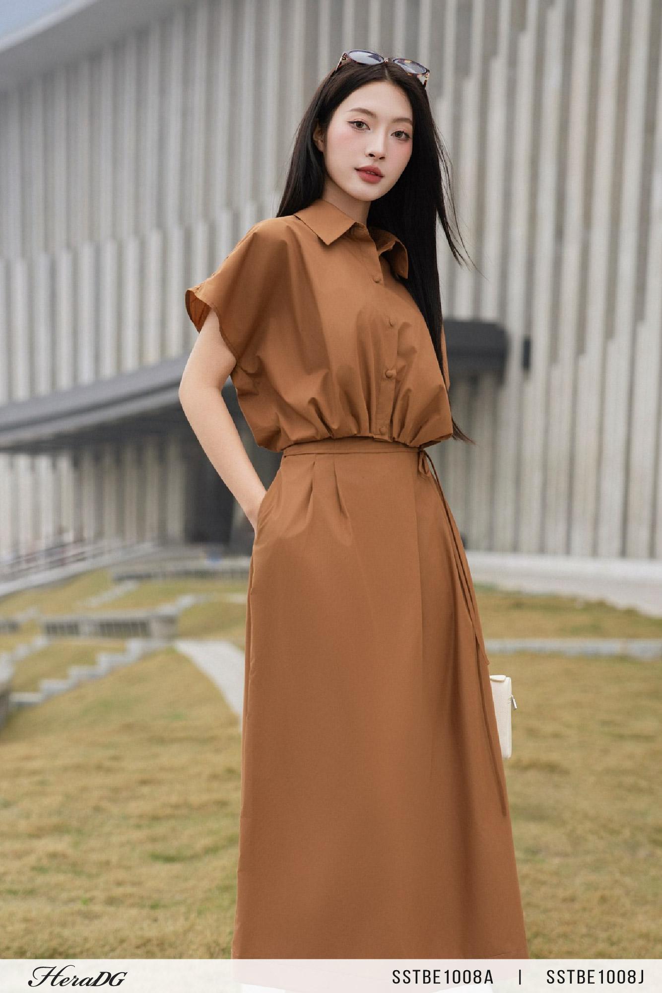 Áo kiểu tay liền, chun gấu xếp ly